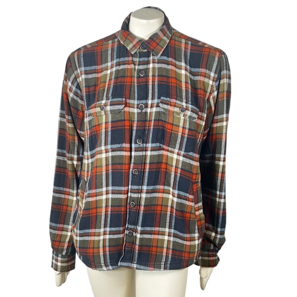 Tailor Vintage Womens‎ L Flannel Shacket Sherpa Lined Button Front Outdoor